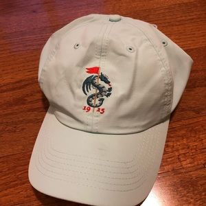 bright turquoise baseball hat